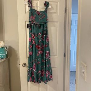 Two piece crop top and flowy skirt